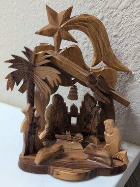 Handcrafted Olive Wood Bethlehem Nativity Made In Jerusalem Jesus Christmas Holy